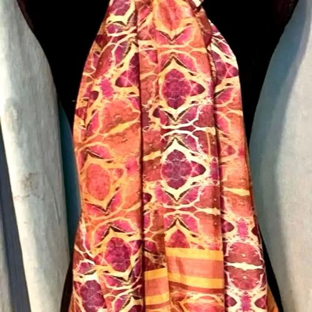 Brocade geometric kaleidoscope print damask bohemian pattern silk 70 X 50